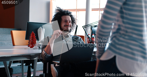 Image of Startup Business Team At A Meeting at modern office building