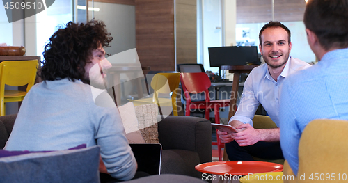 Image of Startup Business Team At A Meeting at modern office building