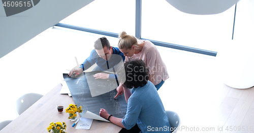 Image of Startup Business Team At A Meeting at modern office building