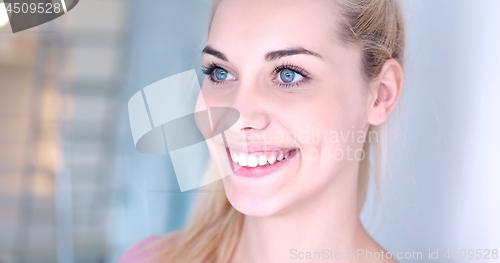 Image of portrait of a beautiful young blond woman