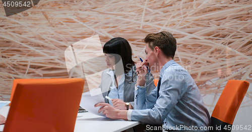 Image of Startup Business Team At A Meeting at modern office building