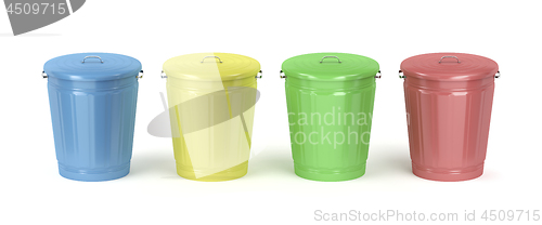 Image of Colorful trash cans