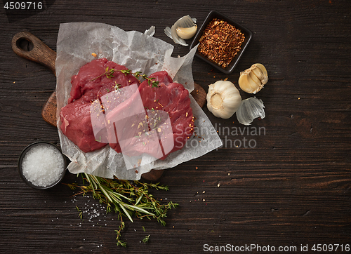 Image of fresh raw beaf steak meat