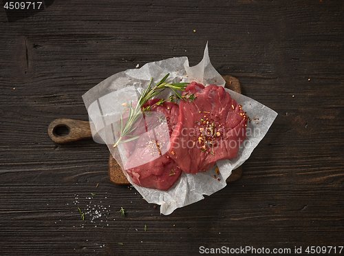 Image of fresh raw beaf steak meat