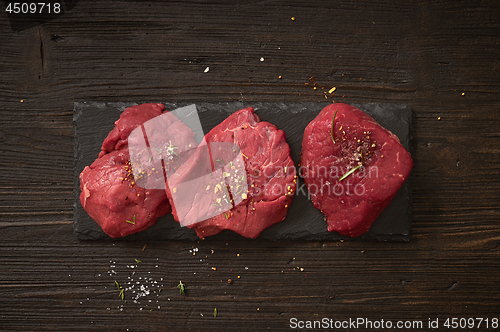 Image of fresh raw beaf steak meat