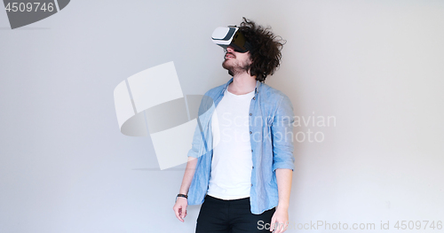 Image of Man using headset of virtual reality