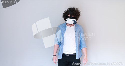 Image of Man using headset of virtual reality