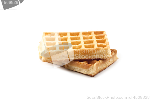 Image of Belgium waffers isolated on white background.