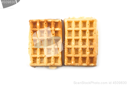 Image of Belgium waffers isolated on white background. 