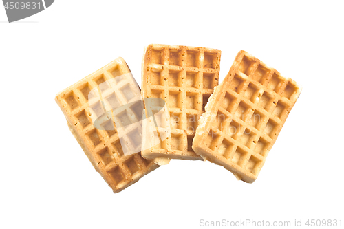 Image of Belgium waffers isolated on white background. 