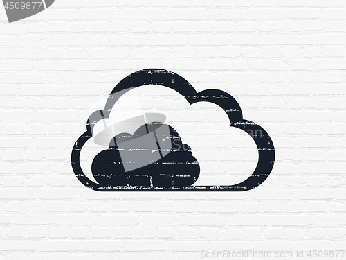 Image of Cloud networking concept: Cloud on wall background