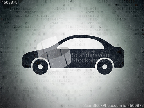 Image of Tourism concept: Car on Digital Data Paper background