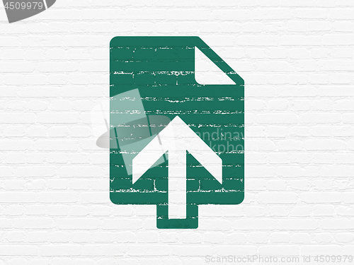 Image of Web design concept: Upload on wall background