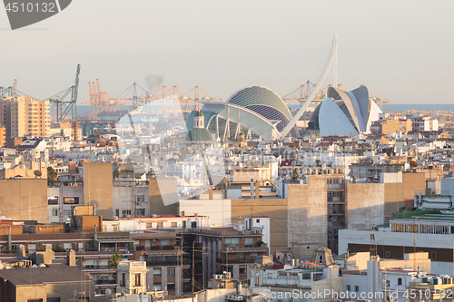 Image of Skyline view of landmarks of Valencia, Spain.