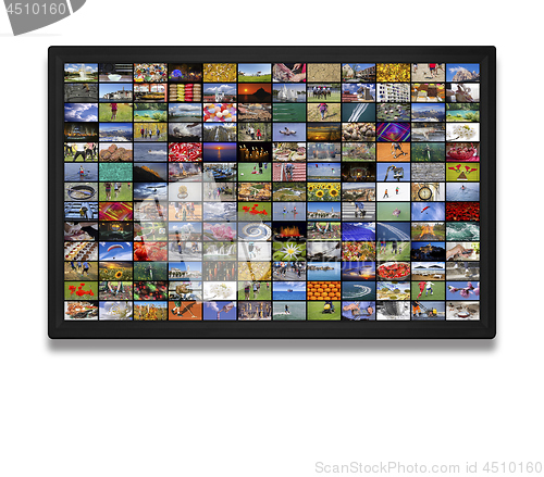 Image of LCD TV panels as Video wall with colorful images