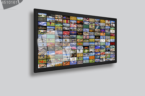 Image of LCD TV panels as Video wall with colorful images