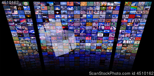 Image of LCD TV panels as Video wall with colorful images