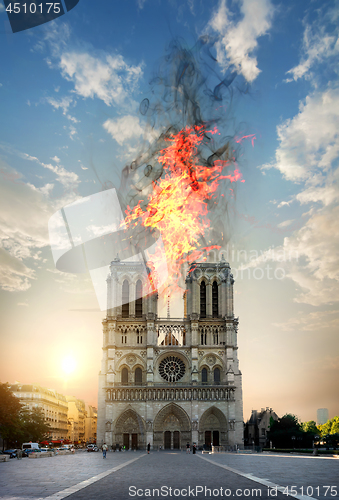 Image of Fire in the Notre Dame