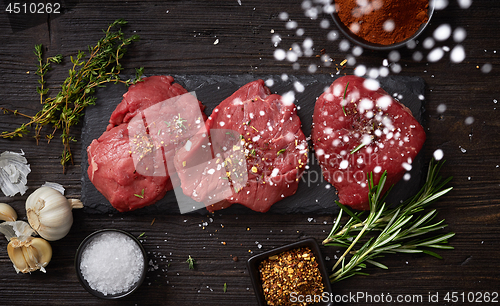 Image of fresh raw beaf steak meat