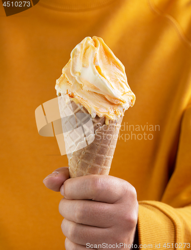 Image of ice cream in waffle cone