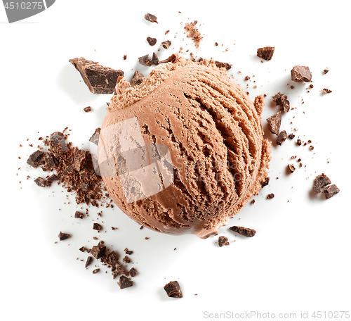 Image of chocolate ice cream ball