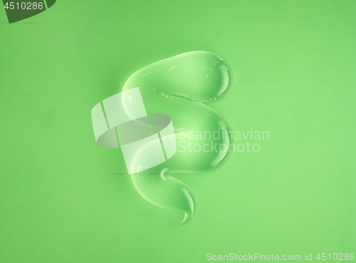 Image of transparent gel on green background