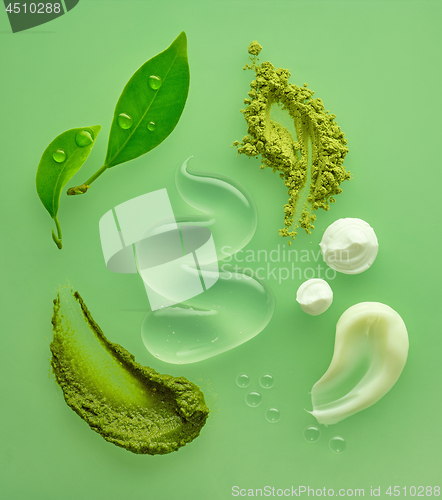 Image of composition of various organic cosmetic products