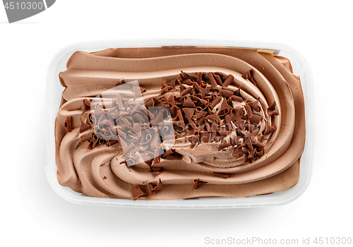 Image of chocolate ice cream container