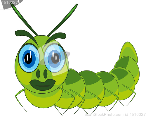 Image of Vector illustration of the maggot of the caterpillar cartoon