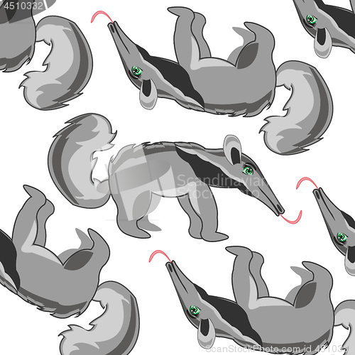 Image of Vector illustration of the decorative pattern animal anteater