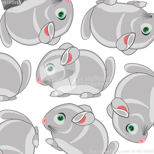 Image of Vector illustration of the cartoon mammal chinchillas decorative pattern