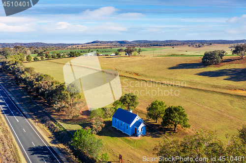 Image of Little Blue Church in rural Australia