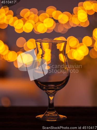 Image of Empty glass on bar table
