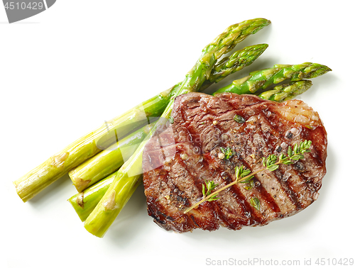 Image of grilled steak on white background