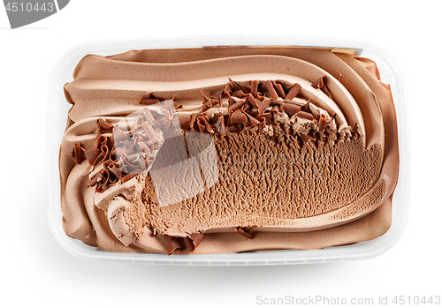 Image of chocolate ice cream container