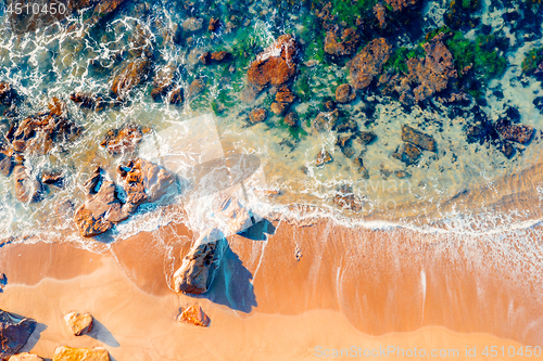 Image of Rocky beach abstract aerial