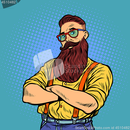 Image of bearded hipster with glasses