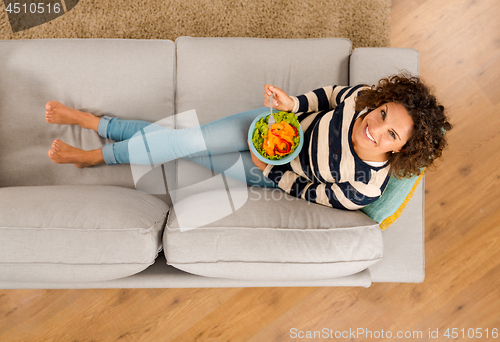 Image of Beautiful healthy woman at home