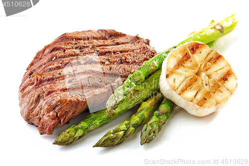 Image of grilled beef fillet steak and vegetables