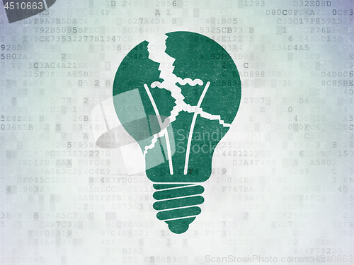 Image of Business concept: Light Bulb on Digital Data Paper background