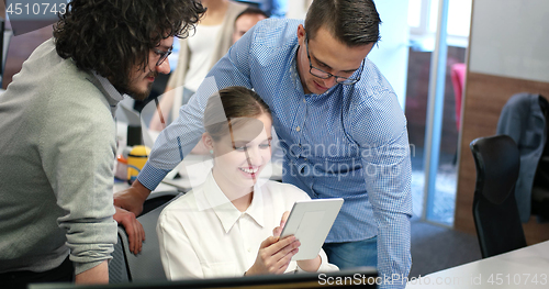 Image of Startup Business Team At A Meeting at modern office building