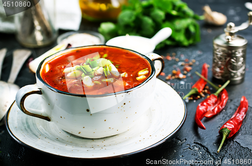 Image of Traditional Ukrainian Russian borscht 