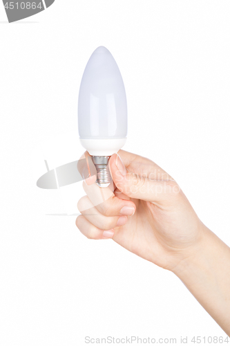 Image of Female hand holding a light bulb