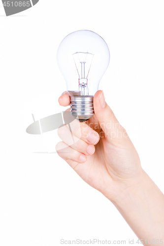 Image of Female hand holding a light bulb