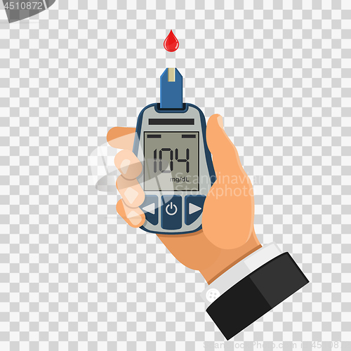 Image of blood glucose meter in hand