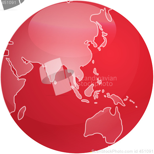 Image of Map of Asia sphere