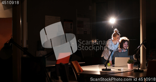 Image of young designers in the night office