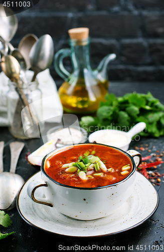 Image of Traditional Ukrainian Russian borscht 