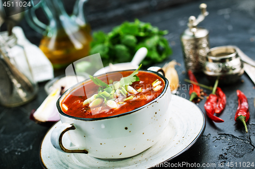 Image of Traditional Ukrainian Russian borscht 