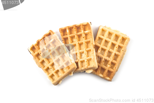 Image of Belgium waffers isolated on white background.